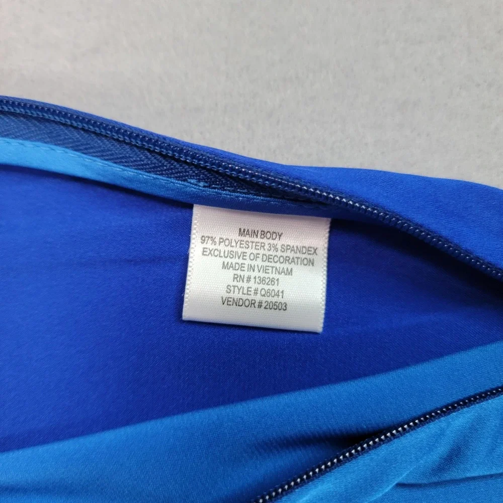 Spiegel Women Blue‎ Colorblock Cap Sleeve Blouse Top Size 14